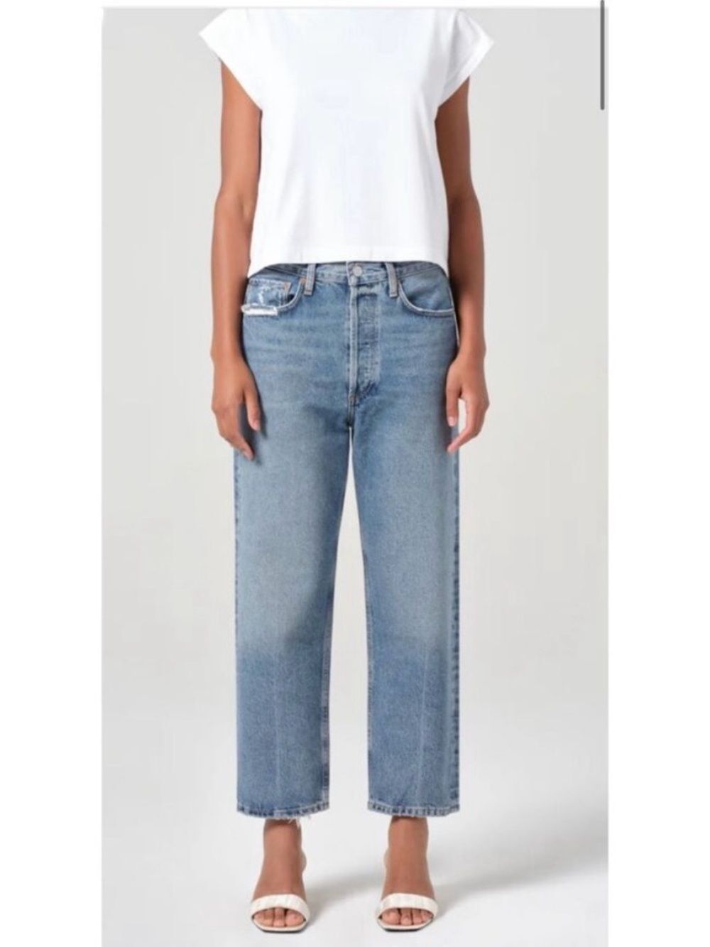 AGOLDE 90'S Crop Mid Rise Straight Leg Denim Jeans Women's 27